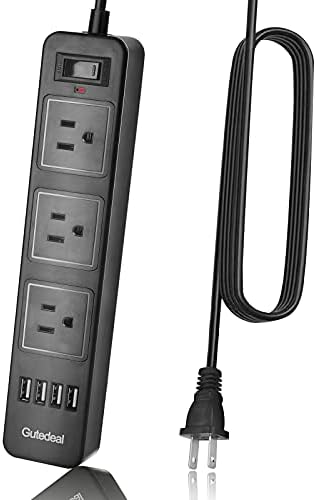 2 Uçlu Güç Şeridi 3 Metre, 9.8 ft Uzatma Kablosu ile USB Güç Şeridi, Akıllı Telefon için 4 USB Şarj Bağlantı Noktasına Sahip