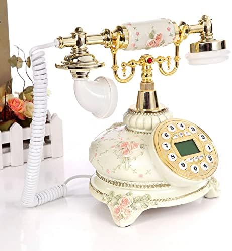 XinsBeirun Push-Düğme Telefon Ev Telefon Beyaz Çiçek Ev Telefonları Dekoratif Sabit Telefonlar Masaüstü Telefon için Ev Ofis