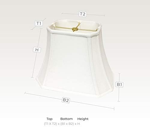 Royal Designs Dikdörtgen Kesim Köşe Abajur, Keten Beyaz, (5 x 6,5) x (8 x 12) x 10