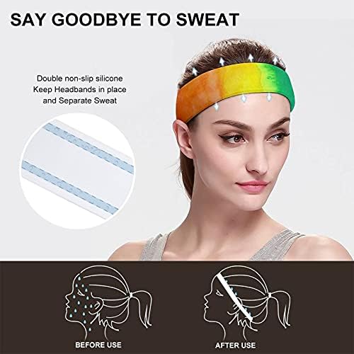 Kadın erkek Unisex kafa bandı atletik Fitness saç bantları için 2 paket Stretchy Headbands