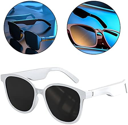 Shiwaki Bluetooth 5.0 Kulaklık Akıllı Gözlük Açık Spor Su Geçirmez Güneş Gözlüğü Gözlük Eller Serbest Arama Müzik Ses Kulaklık-Beyaz