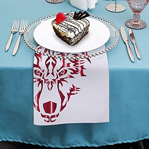 Arctic kurt baskı akşam yemeği masa örtüsü peçeteler komik peçete bez Set yıkanabilir Günlük Kullanım