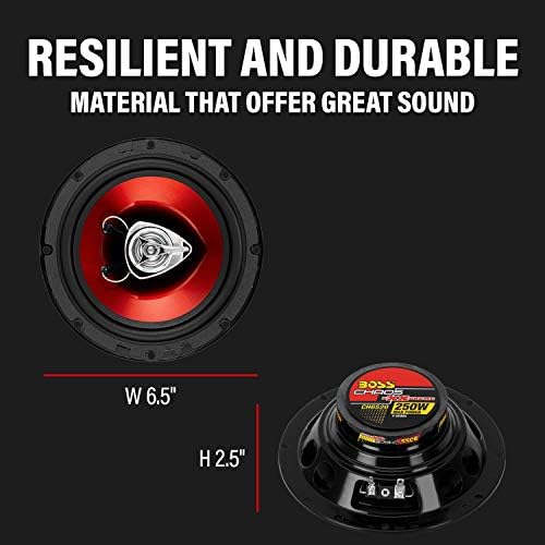 BOSS Audio Systems CH6520 Araç Hoparlörleri-Çift Başına 250 Watt Güç, Her Biri 125 Watt, 6,5 İnç, Tam Aralık, 2 Yollu, Çiftler