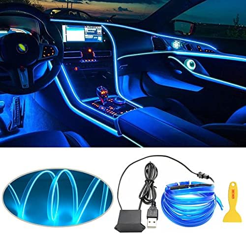 EL tel iç araba LED şerit ışıklar, LEDCARE USB Neon parlayan Strobing elektrolüminesan tel ışıkları ile 6mm dikiş kenar, ortam
