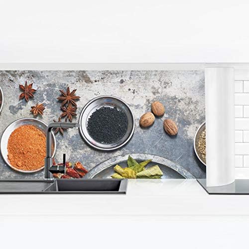 Bilderwelten Kendinden Yapışkanlı splashback Mutfak folyosu-Eski Püskü Baharat Tabağı 100 x 350 cm Akıllı