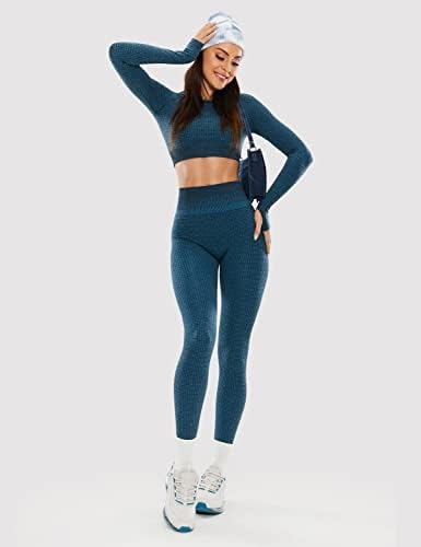 UNISSU kadın Dikişsiz Tayt Egzersiz Yüksek Belli Popo Kaldırma Spor Ganimet Yoga Pantolon-25 İnç