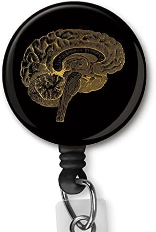 Rkvre Beyin Anatomisi Nöroloji Illüstrasyon Rozeti Klip Kart Sahipleri Hemşire kımlık Adı Anahtarlık Geri Çekilebilir Kordon