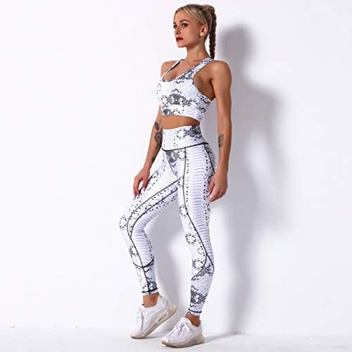 CXDKD Yoga Seti Kadın Yastıklı Sütyen Yüksek Bel Tayt yoga kıyafeti Sportwear Kadın Spor Egzersiz Koşu Spor Giyim (Boyut: Orta)