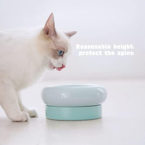 MİEDEON Mochi Kedi Kase Seramik Çift Kase Pet SuppliesPuppy Kedi Maması BowlCat Gıda BowlCat Malzemeleri