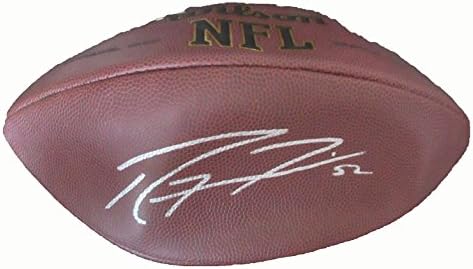 Ray Lewis İmzalı Wilson NFL Futbolu W/KANITI, Ray'in Bizim için İmzaladığı Resim, Baltimore Ravens, Miami Hurricanes, Super