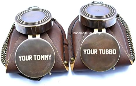 Tommy'niz Tubbo'nuz, Yönünüze Güvenle Gidin Çift Pusula Hediye Seti / Özel Teklifle Kazınmış 2 Pirinç Pusula / Harika Oyun