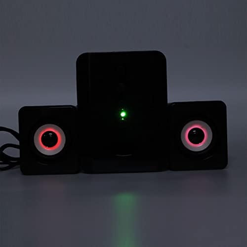 Entatial Mini hoparlör, kolay Erişim RGB ışık USB bilgisayar hoparlörü ile Subwoofer için Müzik için Oyun için Filmler(Beyaz