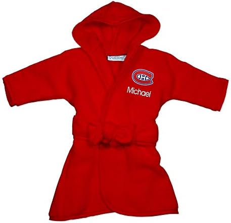 Montreal Canadiens Kişiye Özel Bebek Kapşonlu Bornoz (Resmi Lisanslı) Ultra Peluş, Emici Konfor / Bebeklere, Bebeklere, Küçük