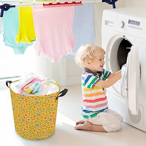 Renkli Soyut Modern Memphis Tarzı Çamaşır Sepeti Kolları ile-Katlanabilir çamaşır sepeti Çocuk Odası için Aile depolama, oyuncak