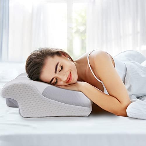 Uyku için Findigit Servikal Hafızalı Köpük Yastık, Ağrı Kesici için Kokusuz Boyun Yastığı Ergonomik Ortopedik Kontur Yastığı,