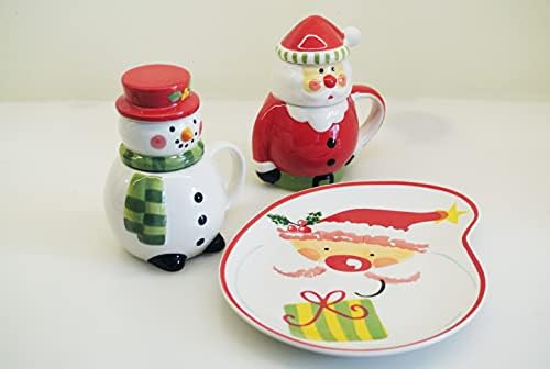 El-Boyalı Santa & Kardan Adam Çay-Filtre Kupa Seti + Plaka 3 adet