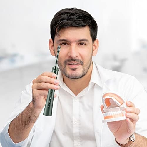 QICHA Yumuşak Kıl Elektrikli Diş Fırçası Şarj Edilebilir Su Geçirmez Elektrikli Diş Fırçası için Erkek ve Kadın ile 5 Fırçalar