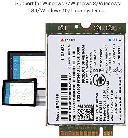 PUSOKEİ EM7455 ThinkPad için 4G Ağ Kartı Modülü, 4G LTE NGFF / M2 ThinkPad için Ağ Kartı Adaptörü T460 T460p T460s UMTS/HSDPA/HSPA+