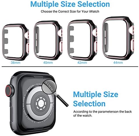 [2 Paket] Anwaut Kılıf için Ekran Koruyucu ile Apple İzle Serisi 3/2/1 38mm, tam Savunma Kapsama ile Temperli Cam Kapak Aksesuarları