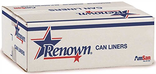 Renown REN14540-CA Çöp Kovası Gömlekleri, 40 x 48, 45 gal, 16 mil, Doğal (25'lik Rulo) (10'luk Paket)