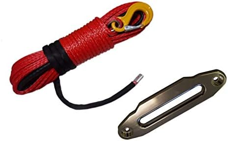 NEDEN - YUE Sentetik Vinç Hattı Kablo Halat Kırmızı 10mm * 30 m Sentetik Vinç Kablo Amp; 10 Hawse Fairlead Kablo için Off Road