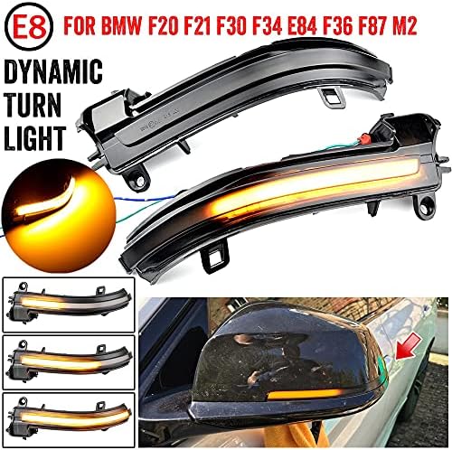 YUTINGW Yan Ayna Göstergesi Dinamik Flaşör LED sinyal ışığı, BMW ile Uyumlu 1 2 3 4 Serisi X1 F20 F21 F22 F23 F30 F31 F34 F32