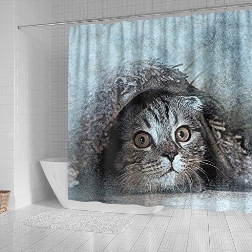 Pawfeel Güzel Kedi Sanat Baskı Duş Perdeleri