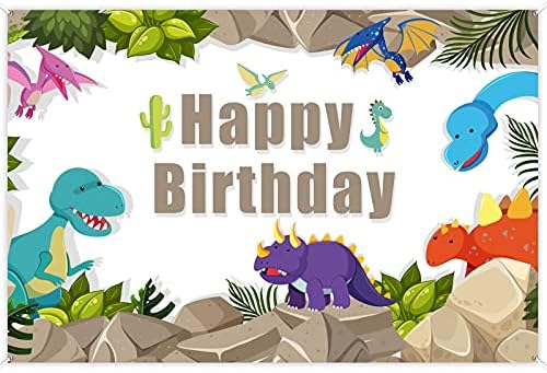Jurassic Dinozor Dünya Parkı Mutlu Doğum Günü Afiş Zemin DinoT-REX Tema Arka Plan Dekor için Bebek Duş Film Parti Fotoğraf