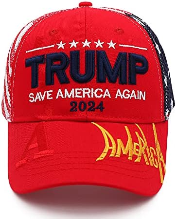Idealforce Trump Şapka 2024 Amerika'yı Tekrar Kurtar Şapka MAGA İşlemeli Trump 2024 Şapka Örgü Beyzbol Şapkası
